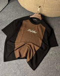 premium round collar t-shirt block color design